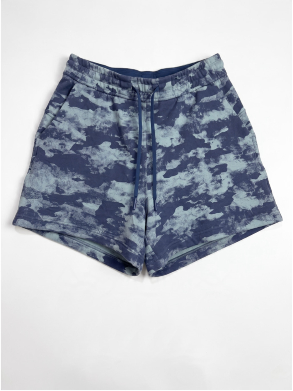 LULULEMON Shorts Loungeful 4" Blue Camo High-rise Casual Streetwear, Sz 6